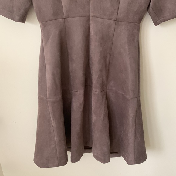 NWOT Calvin Klein beige,taupe faux suede, short sleeve fit and flare dress SZ 4 - Picture 7 of 13